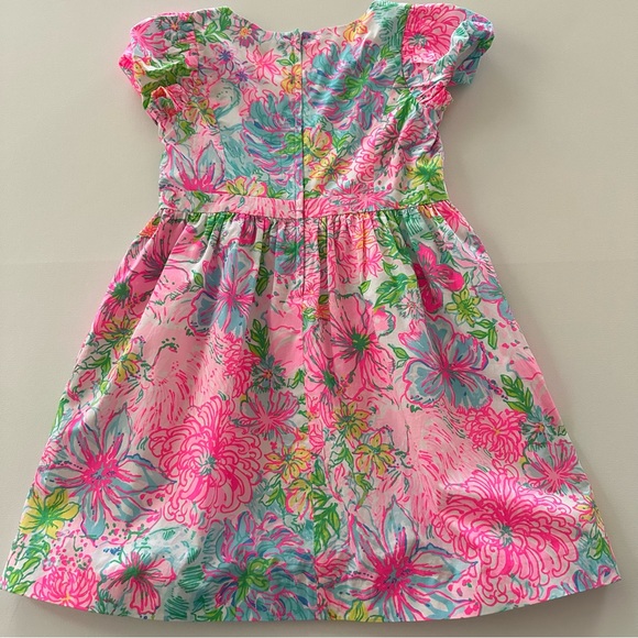 Lilly Pulitzer Girls 14 Pink Floral Dress Hibiscus Print Spring Summer - Picture 5 of 10